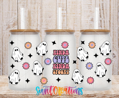 Kinda Cute Kinda Spooky Ghost UV DTF Transfer Tumbler Wrap | DTF125 - Swiit Creations