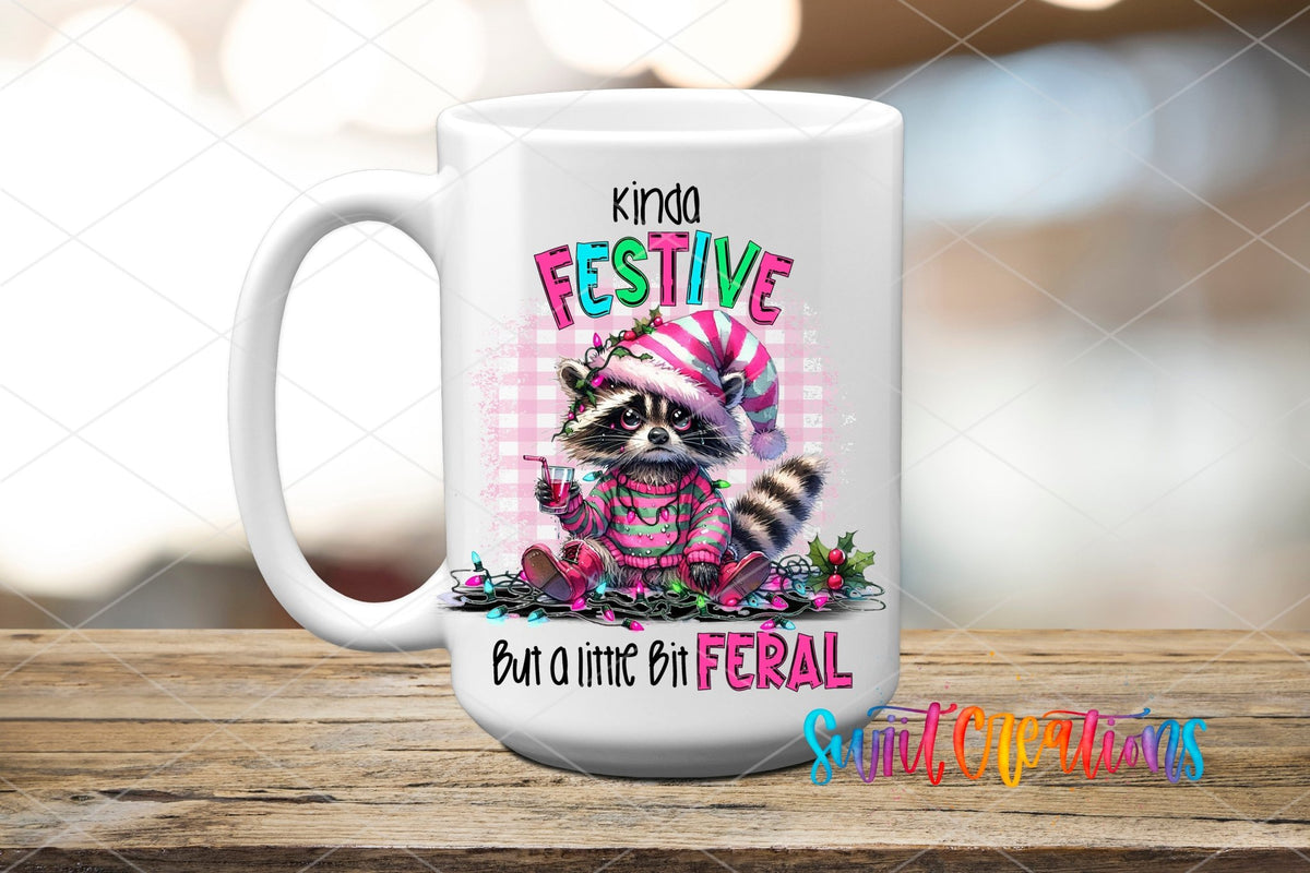 Kinda Festive But a Little Bit Feral UV DTF Cup Decal | UV970 - Swiit Creations