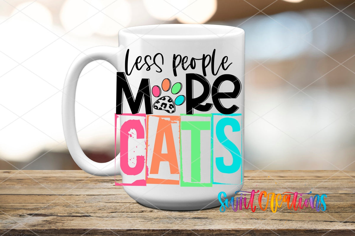 Less People More Cats UV DTF Cup Decal | UV1339 - Swiit Creations