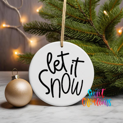 Let It Snow Christmas UV Dtf Ornament Transfer | O-014 - Swiit Creations