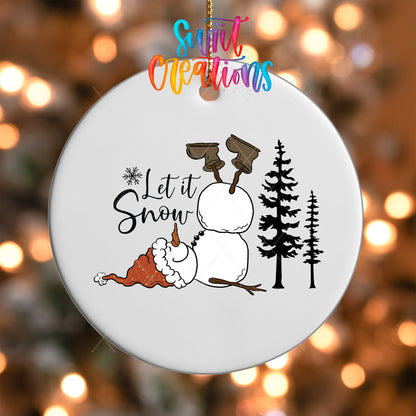 Let It Snow Christmas UV DTF Ornament Transfer | O-1089 - Swiit Creations