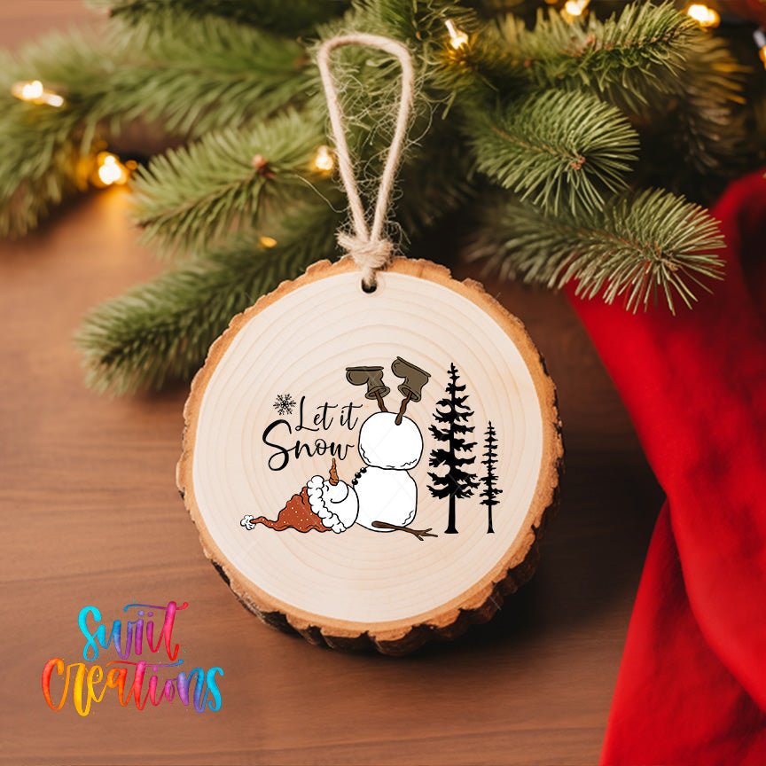 Let It Snow Christmas UV DTF Ornament Transfer | O-1089 - Swiit Creations