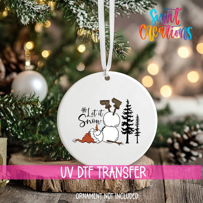 Let It Snow Christmas UV DTF Ornament Transfer | O-1089 - Swiit Creations