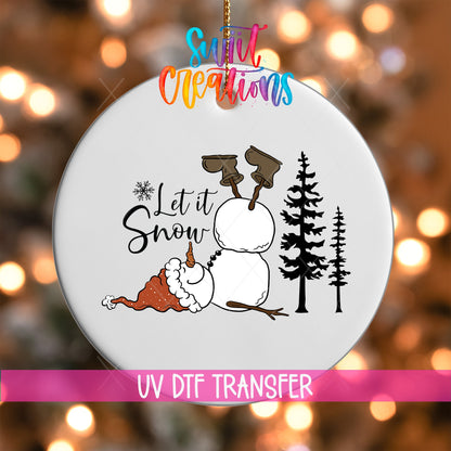 Let It Snow Christmas UV DTF Ornament Transfer | O-1089 - Swiit Creations