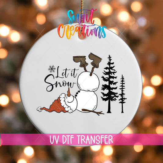 Let It Snow Christmas UV DTF Ornament Transfer | O-1089 - Swiit Creations
