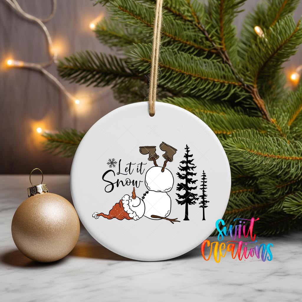 Let It Snow Christmas UV DTF Ornament Transfer | O-1089 - Swiit Creations