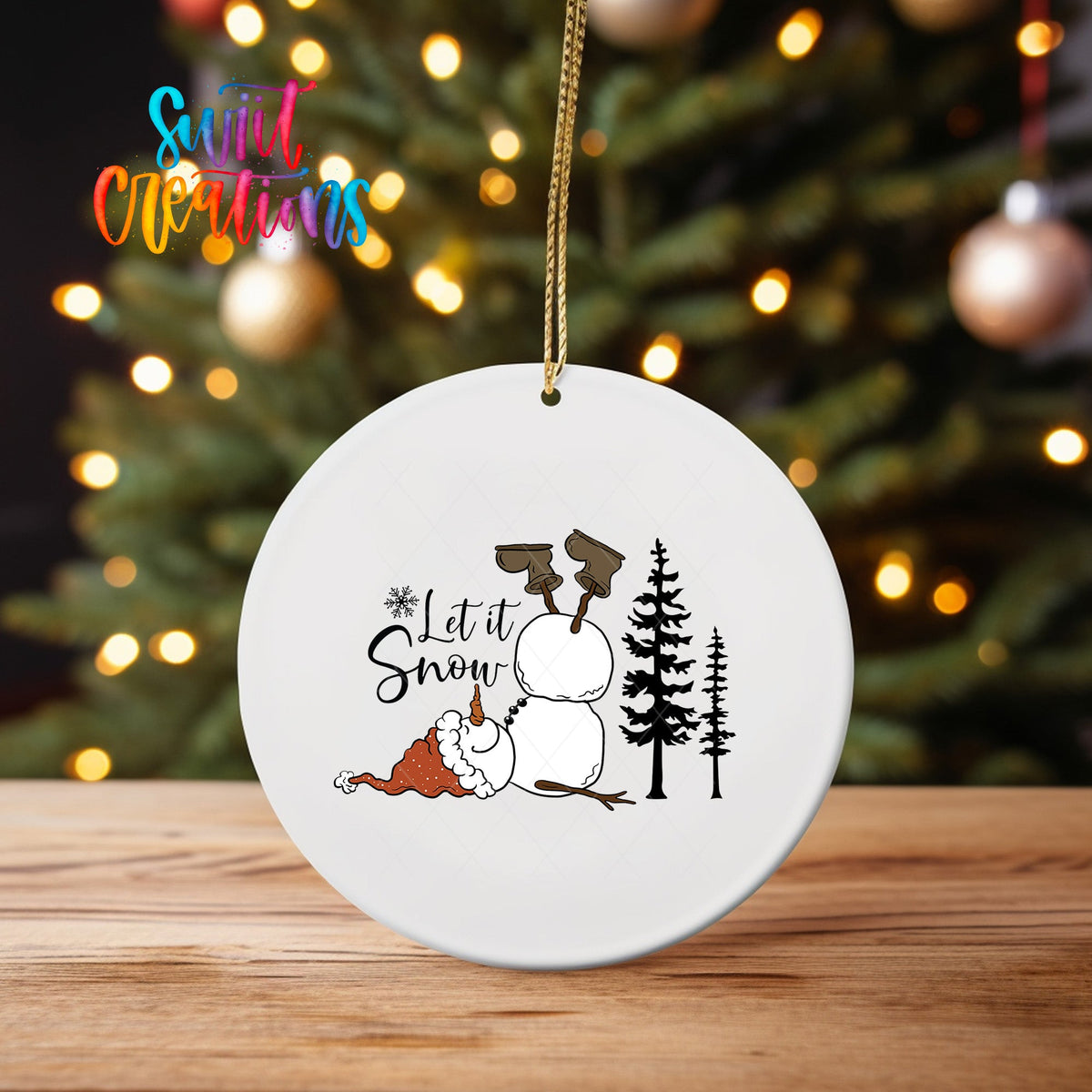 Let It Snow Christmas UV DTF Ornament Transfer | O-1089 - Swiit Creations
