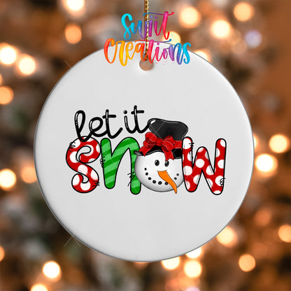 Let It Snow Christmas UV DTF Ornament Transfer | O-1142 - Swiit Creations