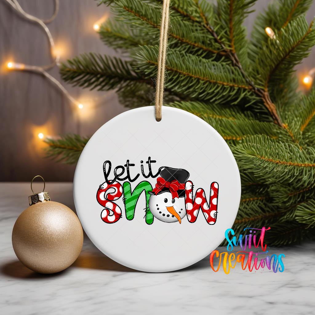 Let It Snow Christmas UV DTF Ornament Transfer | O-1142 - Swiit Creations