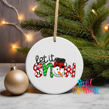 Let It Snow Christmas UV DTF Ornament Transfer | O-1142 - Swiit Creations