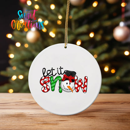 Let It Snow Christmas UV DTF Ornament Transfer | O-1142 - Swiit Creations