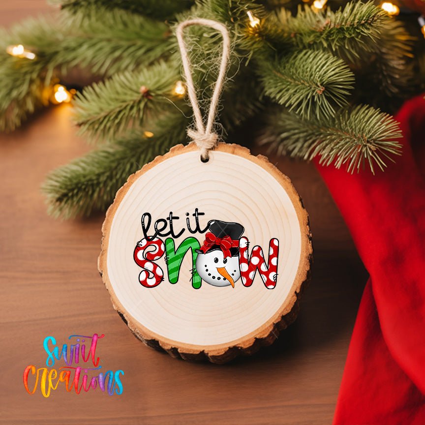 Let It Snow Christmas UV DTF Ornament Transfer | O-1142 - Swiit Creations