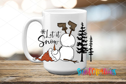Let It Snow Snowman Winter UV DTF Decal | Christmas Tumbler Decal | UV1089 - Swiit Creations