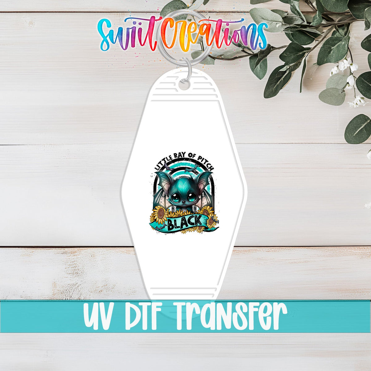 Little Ray Of Pitch Black Motel Keychain UV DTF Transfer | Cute Gothic Bat | MK1697 - Swiit Creations