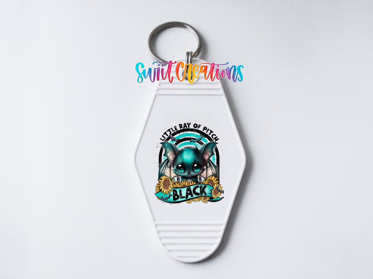 Little Ray Of Pitch Black Motel Keychain UV DTF Transfer | Cute Gothic Bat | MK1697 - Swiit Creations