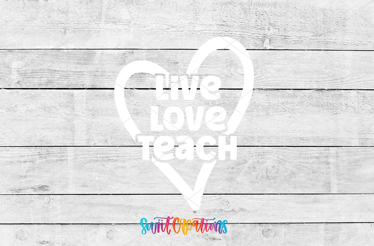 Live Love Teach Motel Keychain UV DTF Transfer | White Teacher Saying Decal | MK2200 - Swiit Creations