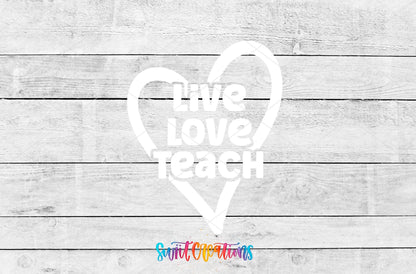 Live Love Teach Motel Keychain UV DTF Transfer | White Teacher Saying Decal | MK2200 - Swiit Creations