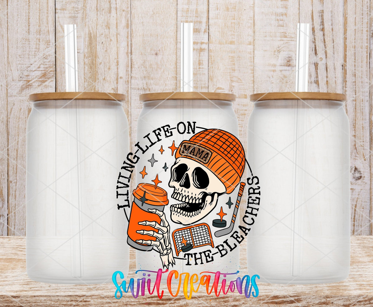Living Life on the Bleachers Hockey UV DTF Cup Decal | UV1040 - Swiit Creations