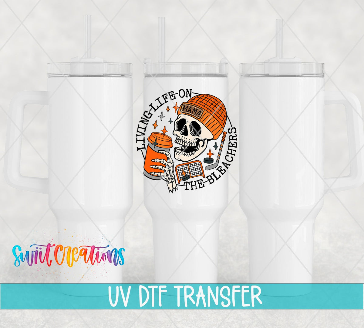 Living Life on the Bleachers Hockey UV DTF Cup Decal | UV1040 - Swiit Creations