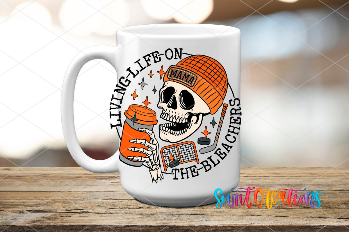 Living Life on the Bleachers Hockey UV DTF Cup Decal | UV1040 - Swiit Creations