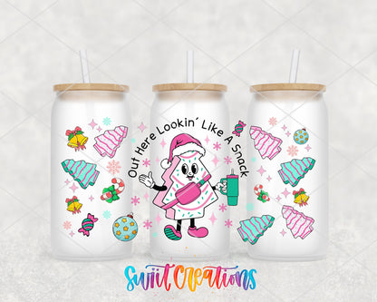 Looking Like A Snack UV DTF Transfer Tumbler Wrap | Pink Christmas Tree Cake | DTF176 - Swiit Creations