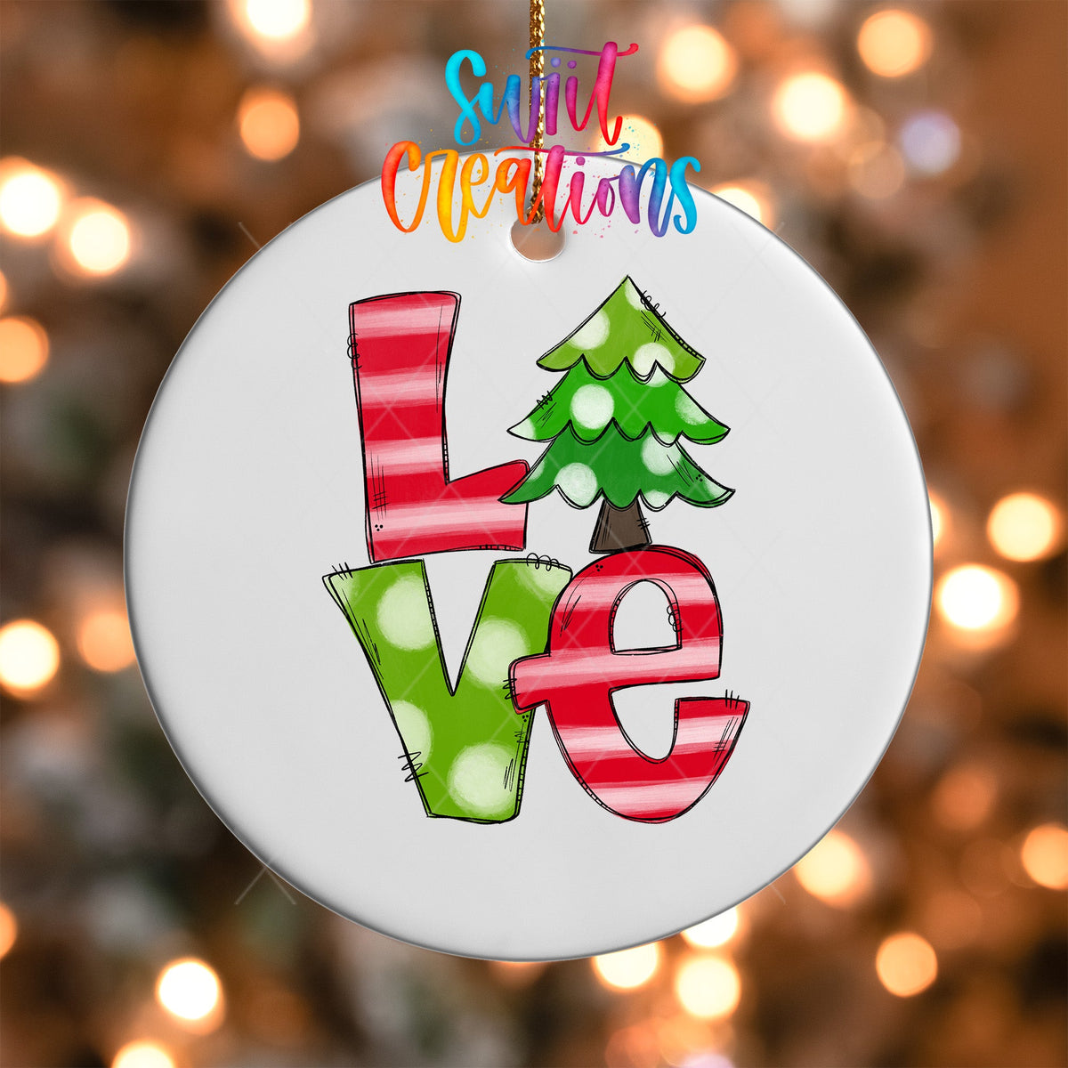 Love Christmas UV DTF Ornament Transfer | O-0016 - Swiit Creations