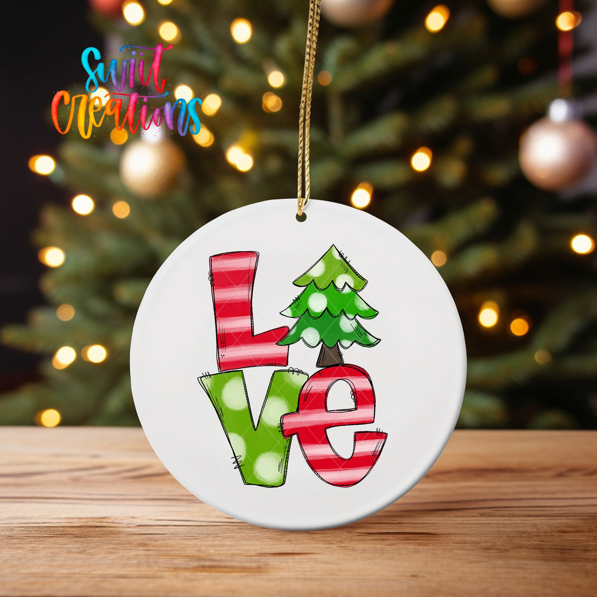 Love Christmas UV DTF Ornament Transfer | O-0016 - Swiit Creations