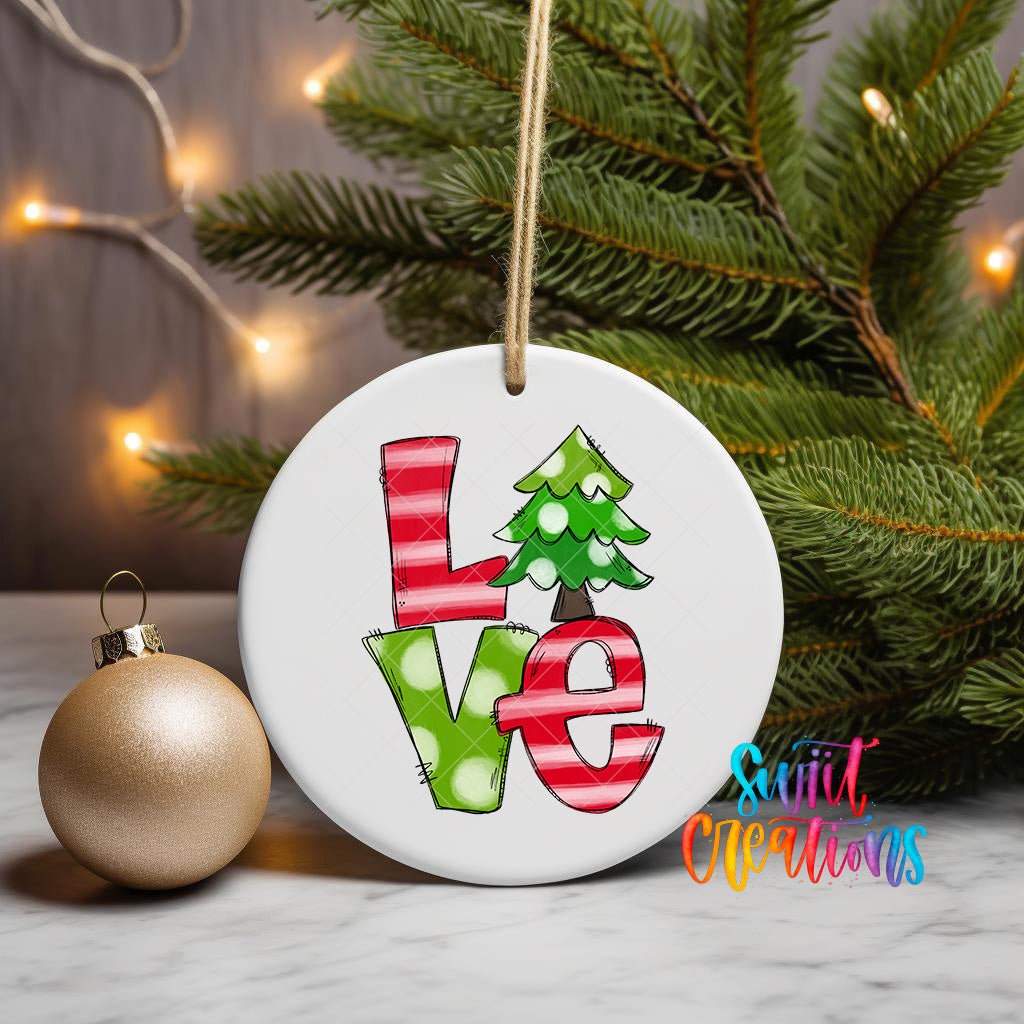 Love Christmas UV DTF Ornament Transfer | O-0016 - Swiit Creations