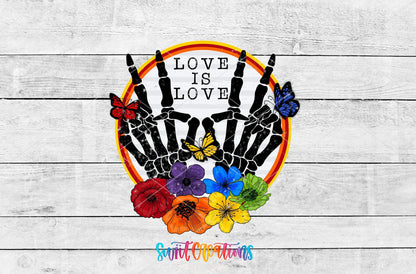 Love Is Love Rainbow Skeleton Hands UV DTF Cup Decal | UV488 - Swiit Creations