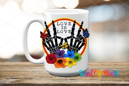Love Is Love Rainbow Skeleton Hands UV DTF Cup Decal | UV488 - Swiit Creations