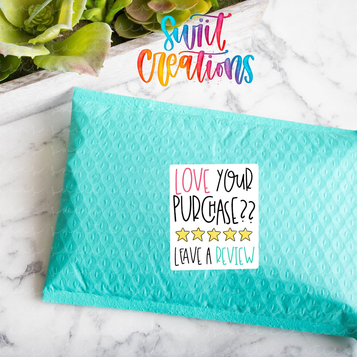 Love Your Purchase Leave a Review Sticker | Thank You Packaging | Small Business Supplies | Vinyl Sticker Sheet | SB61 - Swiit Creations