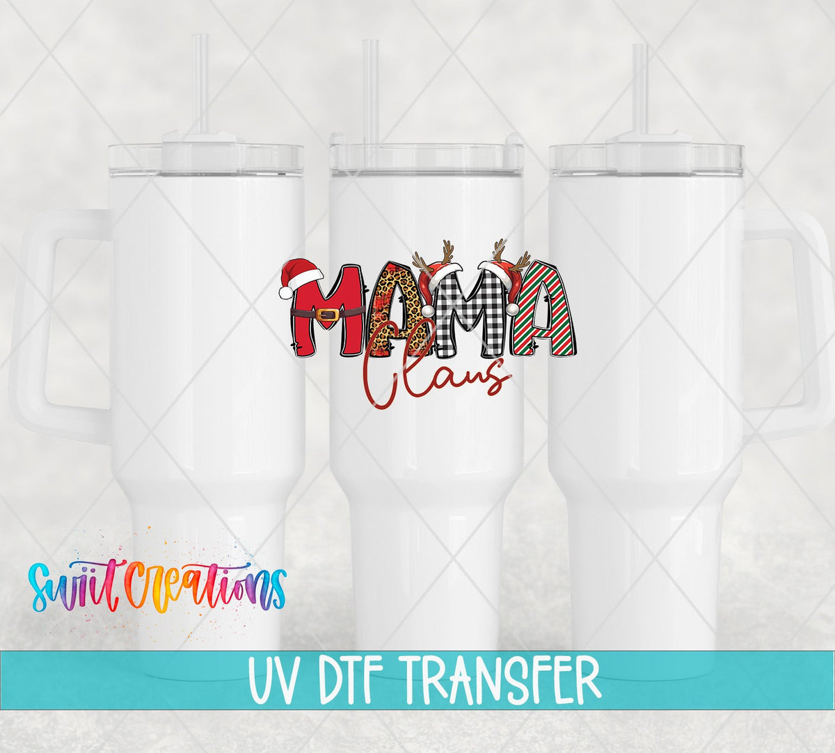 Mama Claus Christmas UV DTF Cup Decal | UV1230 - Swiit Creations