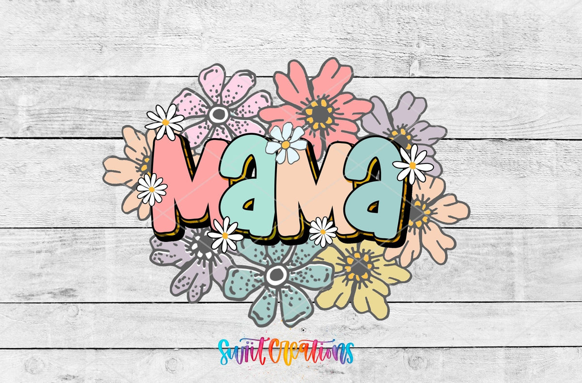 Mama Floral Pastel UV DTF Cup Decal | UV619 - Swiit Creations