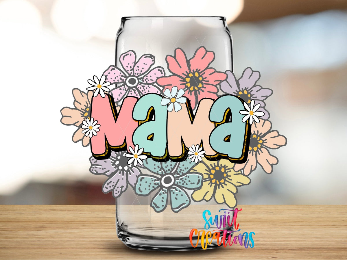 Mama Floral Pastel UV DTF Cup Decal | UV619 - Swiit Creations