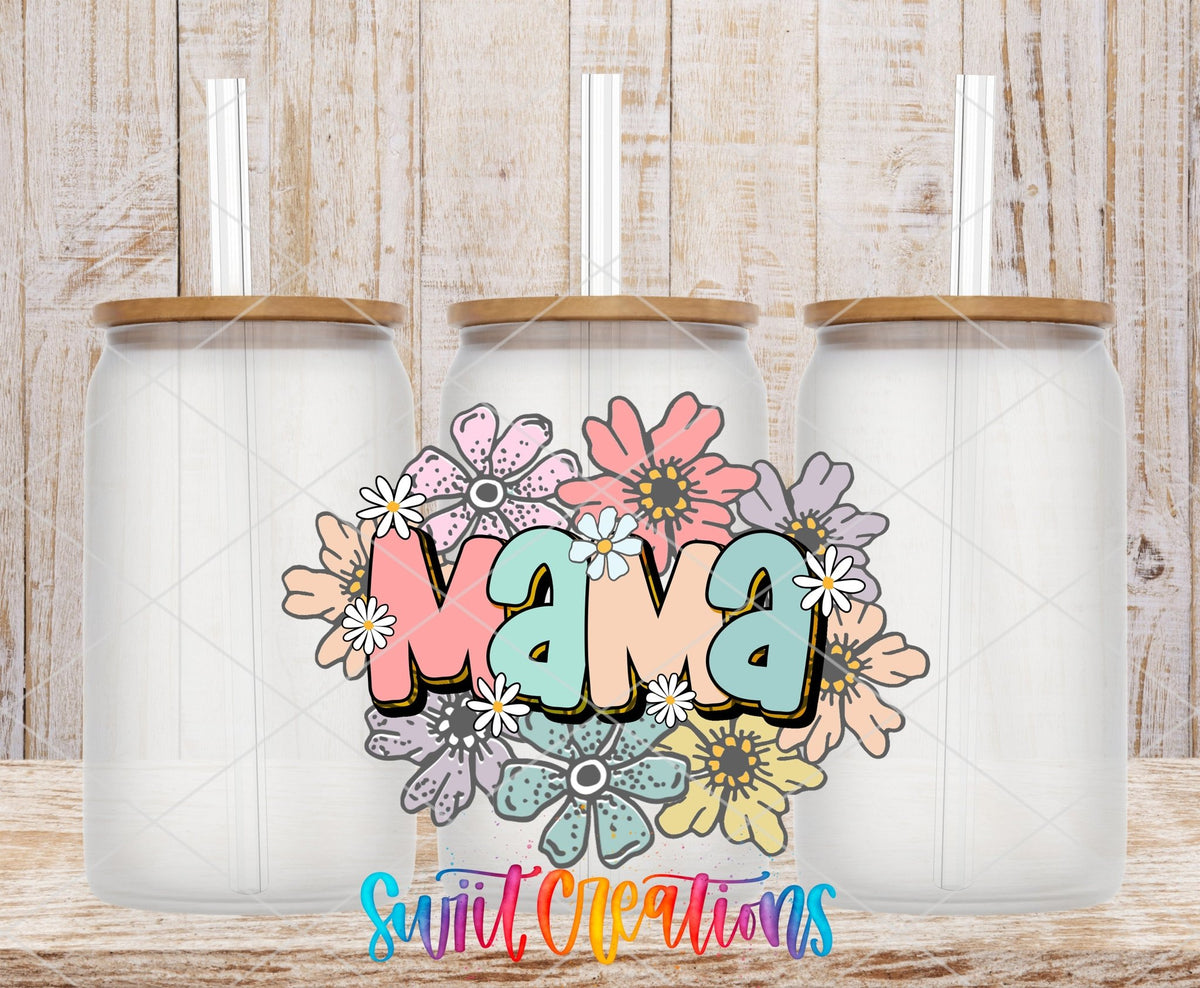 Mama Floral Pastel UV DTF Cup Decal | UV619 - Swiit Creations