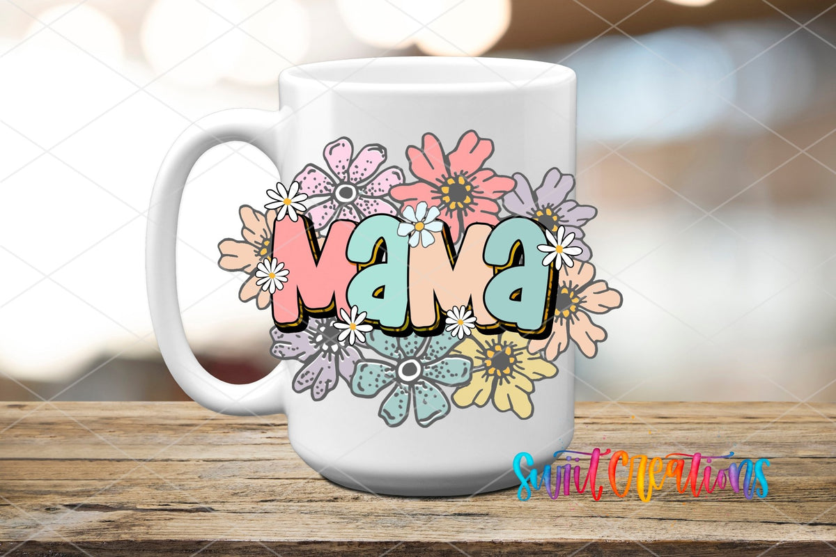 Mama Floral Pastel UV DTF Cup Decal | UV619 - Swiit Creations