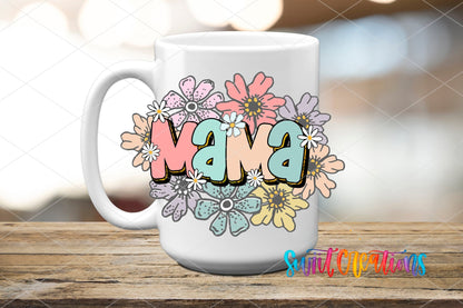 Mama Floral Pastel UV DTF Cup Decal | UV619 - Swiit Creations
