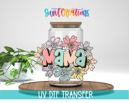 Mama Floral Pastel UV DTF Cup Decal | UV619 - Swiit Creations