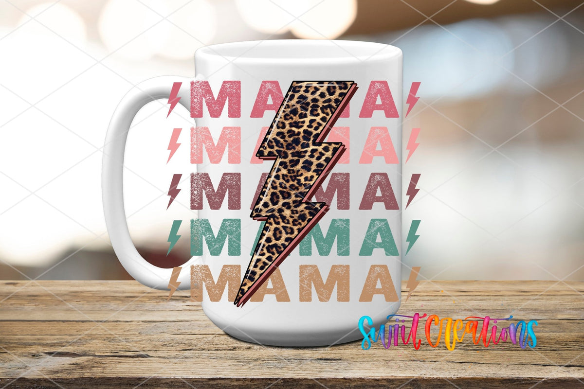 Mama Lightning Bolt UV DTF Cup Decal | UV862 - Swiit Creations