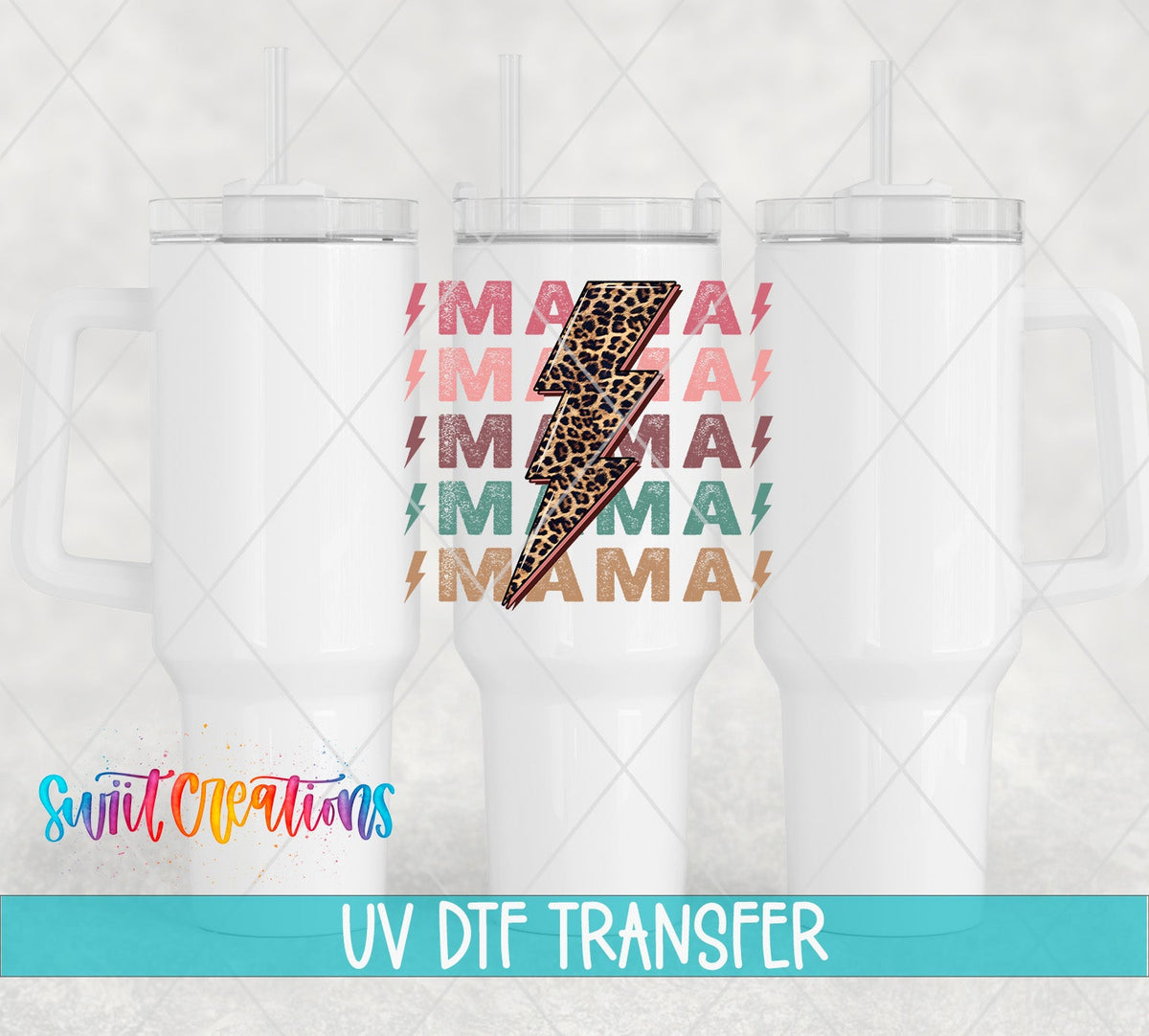 Mama Lightning Bolt UV DTF Cup Decal | UV862 - Swiit Creations