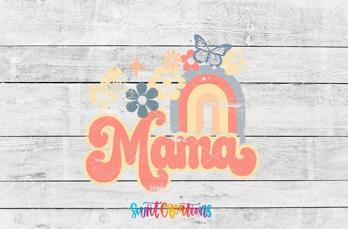 Mama Rainbow Floral UV DTF Cup Decal | UV704 - Swiit Creations