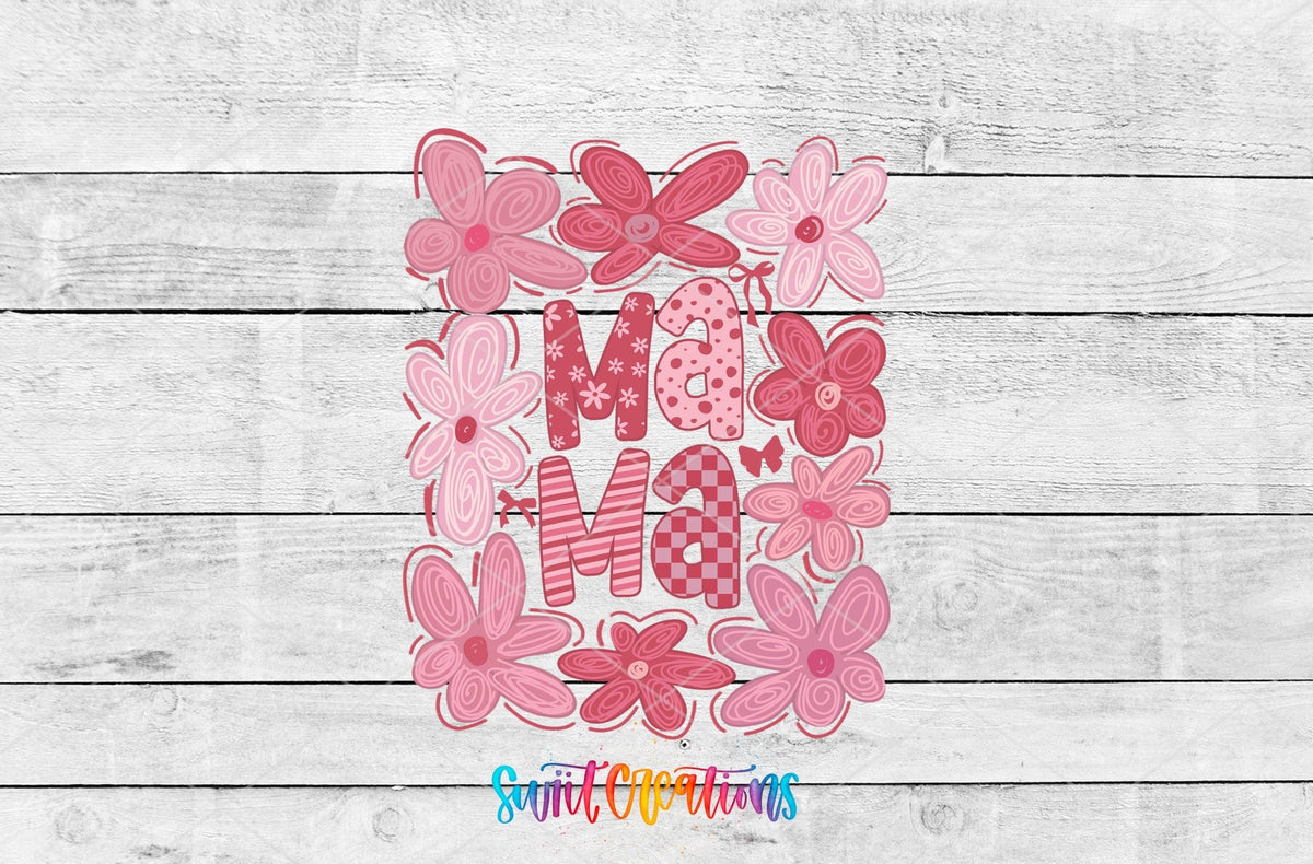 Mama UV DTF transfer shown as a full artwork preview from Swiit Creations