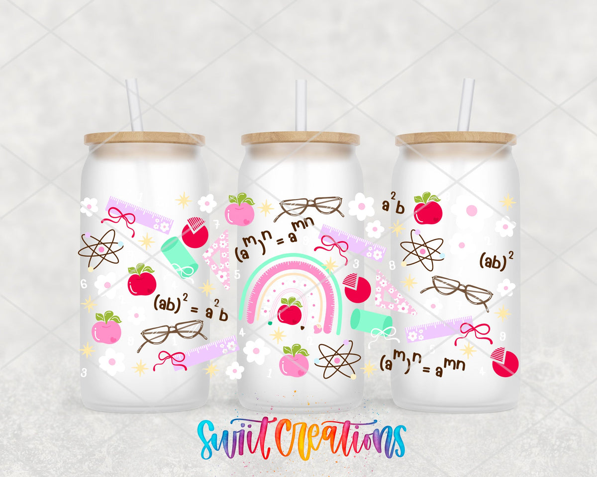 Math Time UV DTF Transfer Tumbler Wrap | Teacher Math Transfer | School Themed UV DTF | DTF325 - Swiit Creations