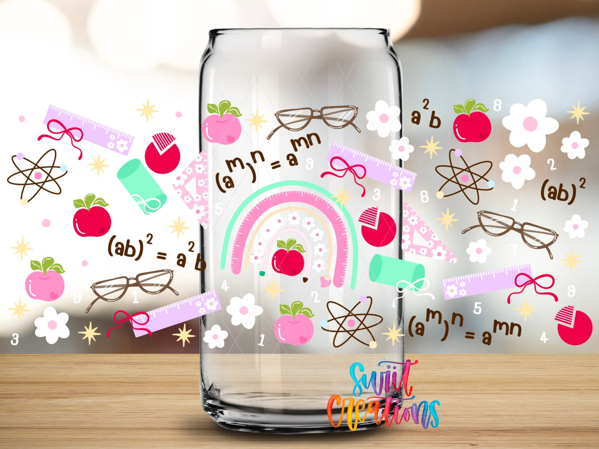 Math Time UV DTF Transfer Tumbler Wrap | Teacher Math Transfer | School Themed UV DTF | DTF325 - Swiit Creations