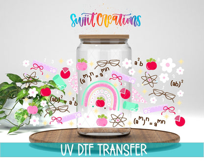 Math Time UV DTF Transfer Tumbler Wrap | Teacher Math Transfer | School Themed UV DTF | DTF325 - Swiit Creations