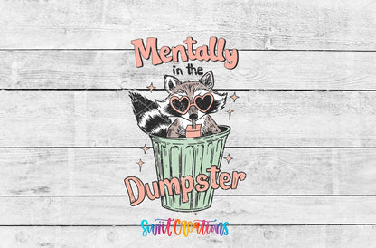 Mentally In The Dumpster Motel Keychain UV DTF Transfer | Funny Raccoon Humor | MK1589 - Swiit Creations
