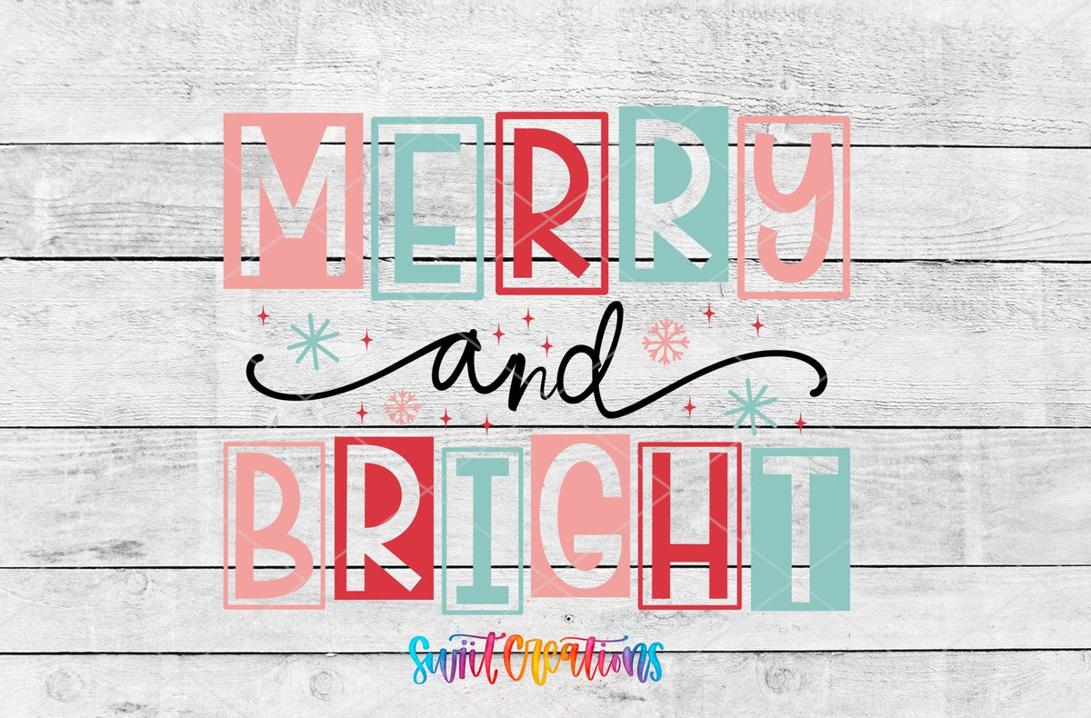 Merry and Bright Christmas UV DTF Cup Decal | UV1139 - Swiit Creations