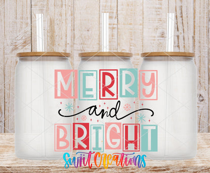 Merry and Bright Christmas UV DTF Cup Decal | UV1139 - Swiit Creations