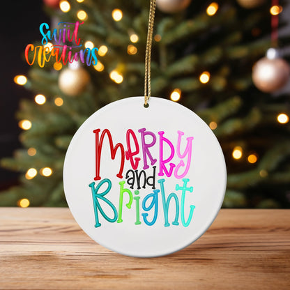 Merry and Bright Christmas UV DTF Ornament Transfer | O-1140 - Swiit Creations