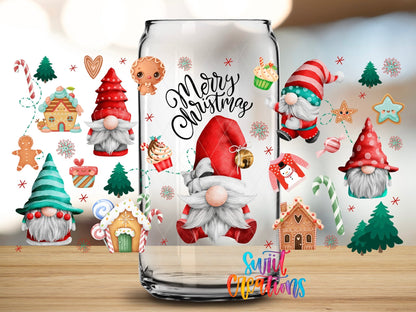Merry Christmas Gnome UV DTF Transfer Tumbler Wrap | DTF135 - Swiit Creations
